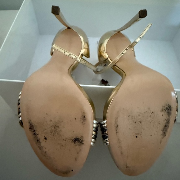 Casadei Gold and SilverTechno Strappy Heels RARE 7.5 - Picture 4 of 6